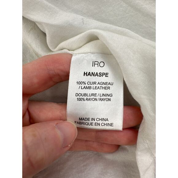 IRO - Ashville Leather Bomber Moto Jacket in Baby Blue - Picture 10 of 11